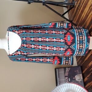 Tribal Print Long Sleeve Dress